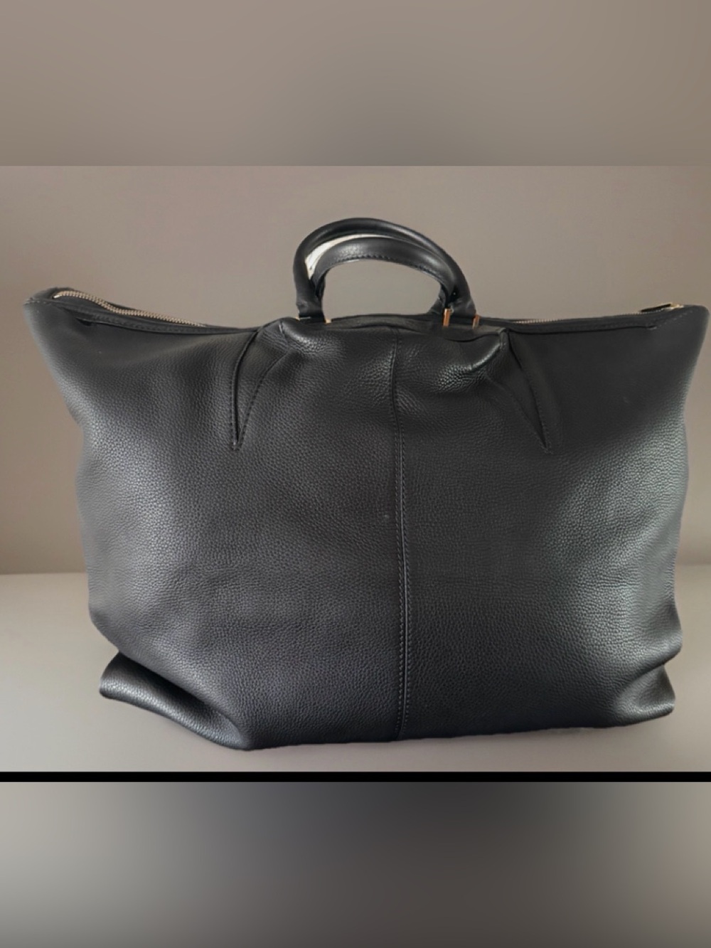 Alexander Wang Oversized Black Pebbled Leather Weekender Travel Tote Bag Minimal - Picture 3 of 11